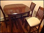 Bar height square dining table with leaf &amp; 4 chairs-table-1-jpg