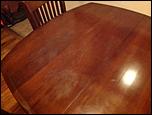 Bar height square dining table with leaf &amp; 4 chairs-table-2-jpg