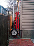 FS/FT: 2 bike trailer; foldable, stands upright on casters. Setup with Pitbull TRS-img_20131231_161949-jpg