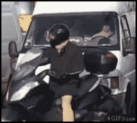 Scooter riders... easily confused-motorcycle-helmet-smoke-prank-gif